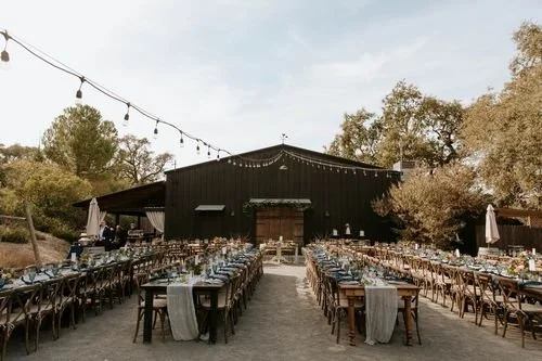 Outdoor Terrace with Farm tables