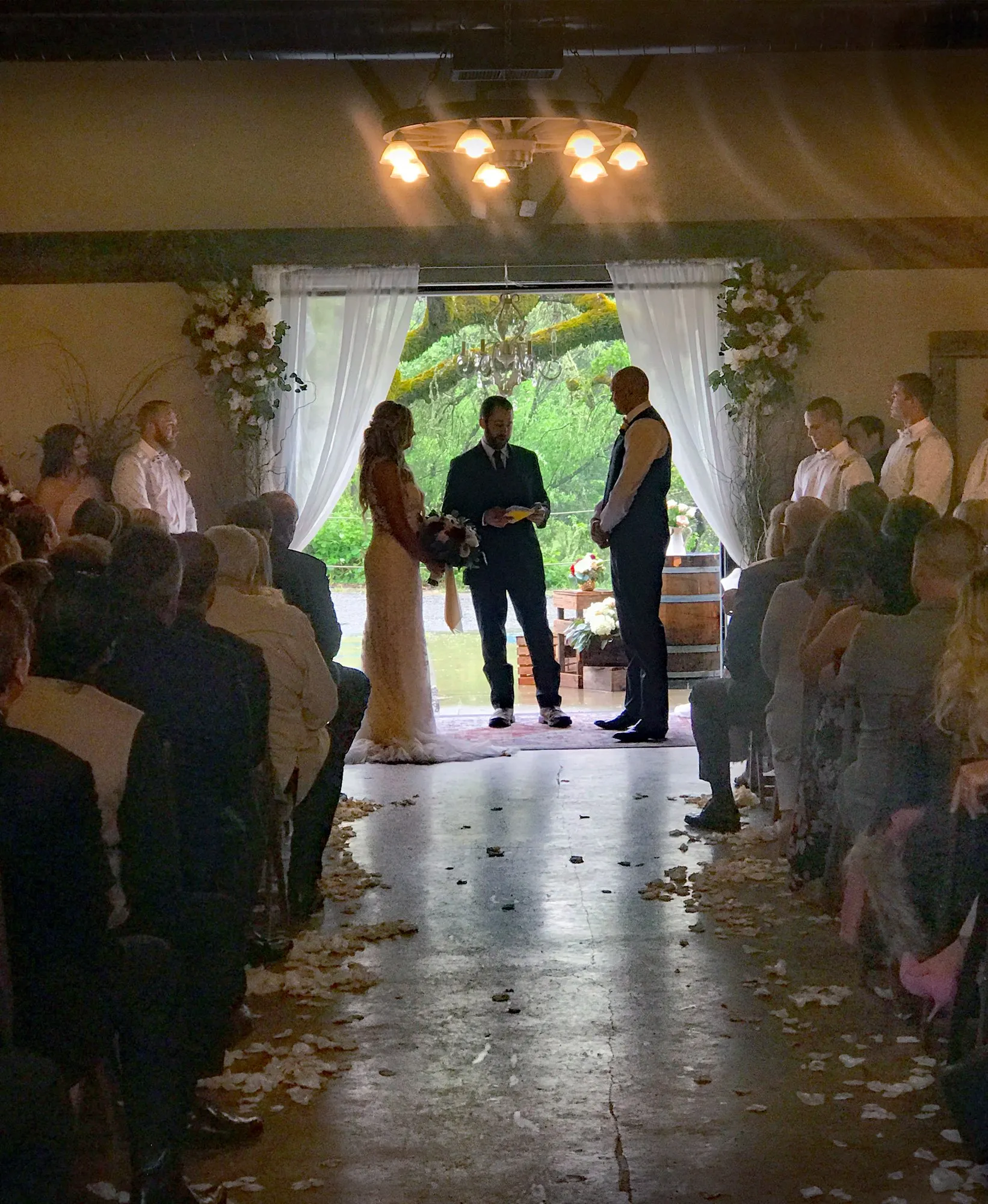 Wedding Ceremony Inside The Four Seasons Barn