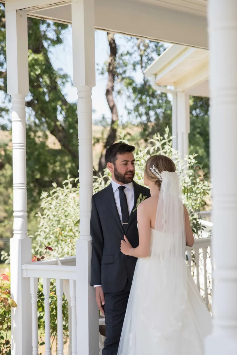 Bride and Groom Posing Together