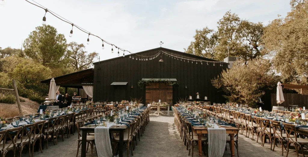 Outdoor Terrace with Farm tables